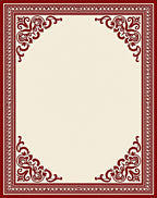 Crimson Intricate Scroll Border Design Rug