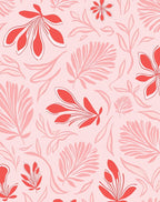 Coral Floral And Leaf Pattern Rug