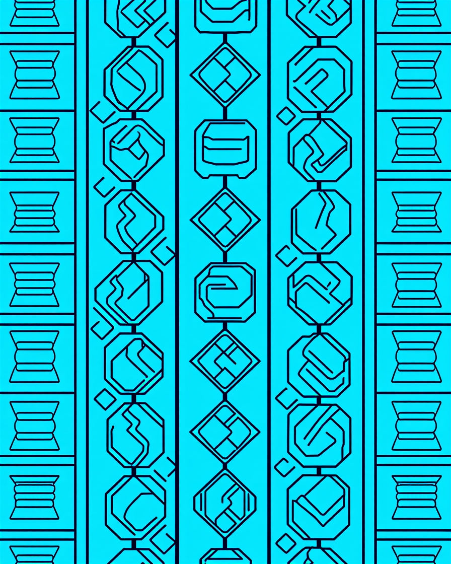 Geometric Circuit Inspired Vertical Pattern Rug
