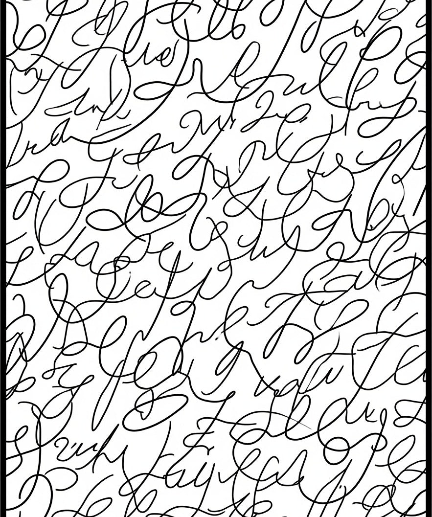 Abstract Script Pattern Design Rug