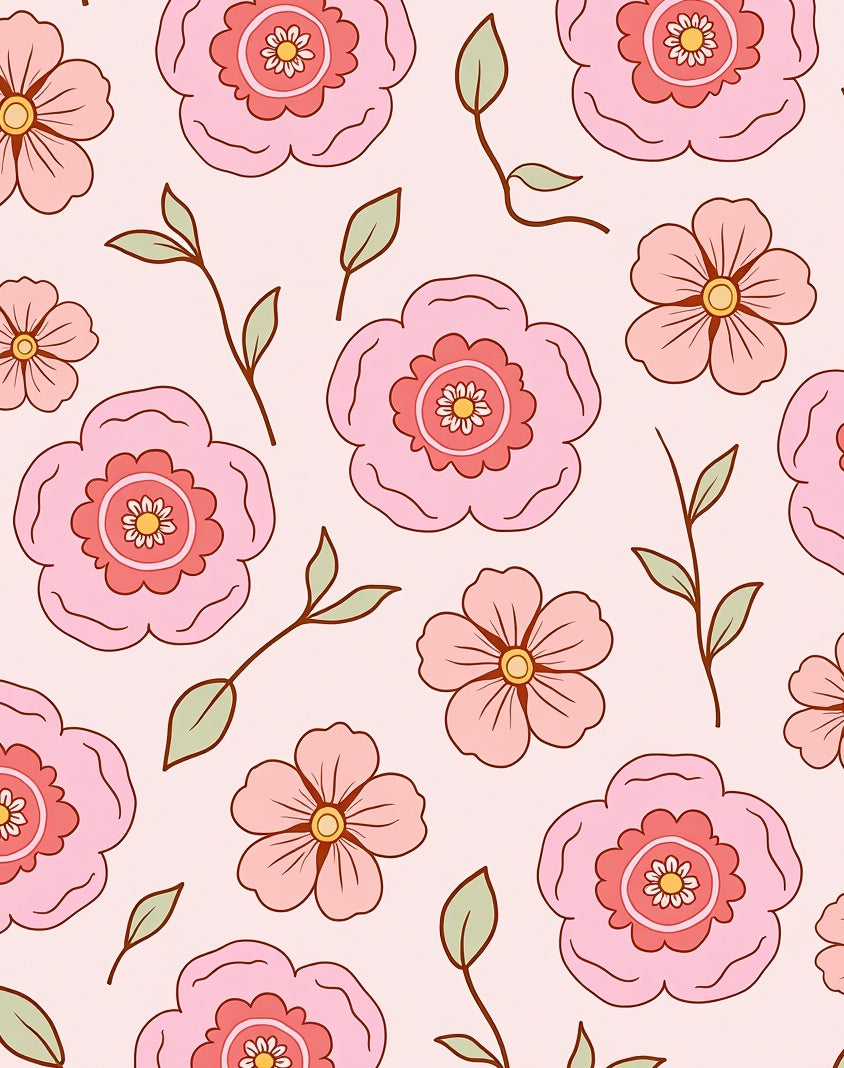 Groovy Floral Print Rug