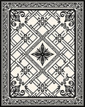 Intricate Geometric Black White Pattern Rug