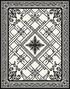 Intricate Geometric Black White Pattern Rug