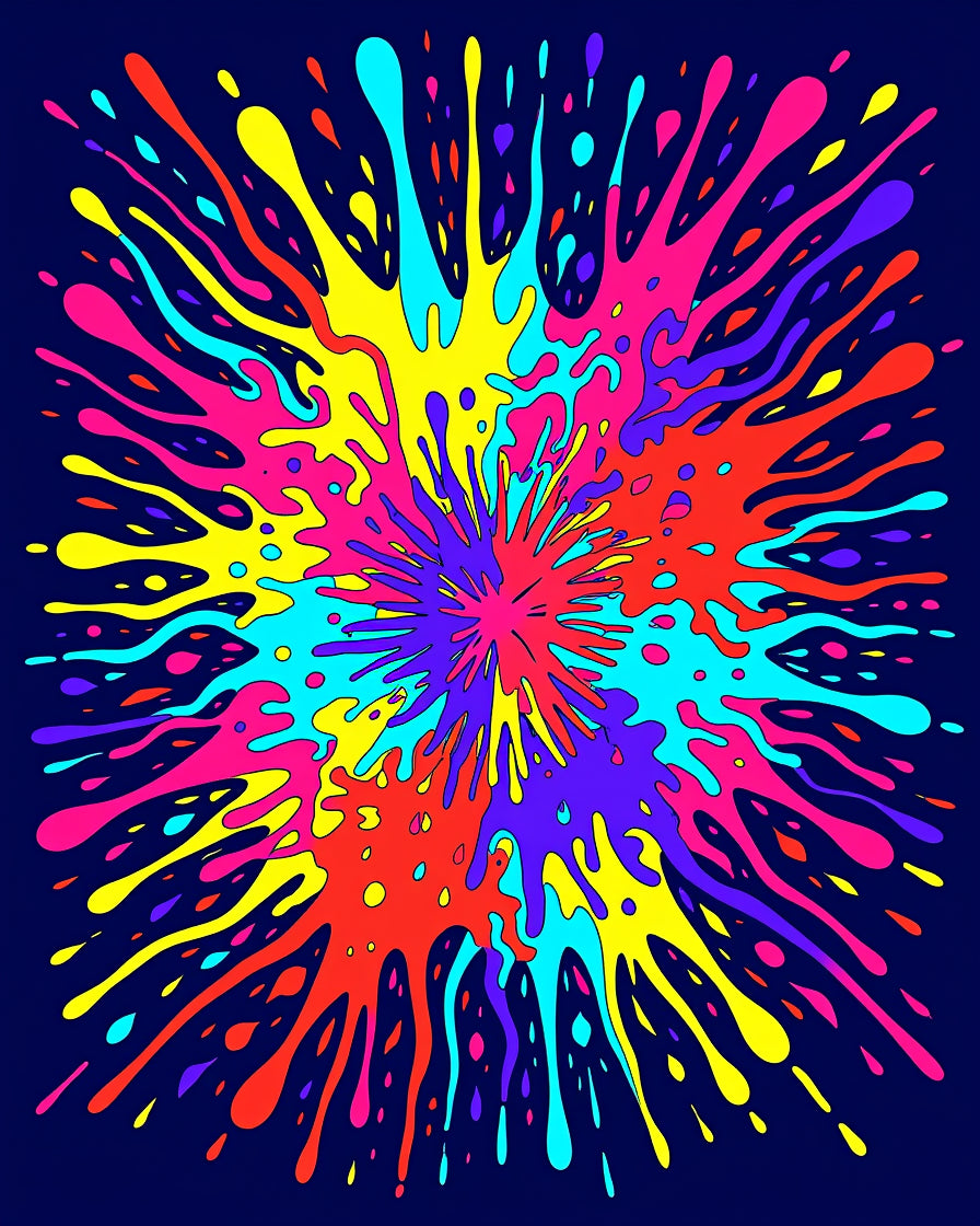 Vibrant Ink Splatter Abstract Design Rug