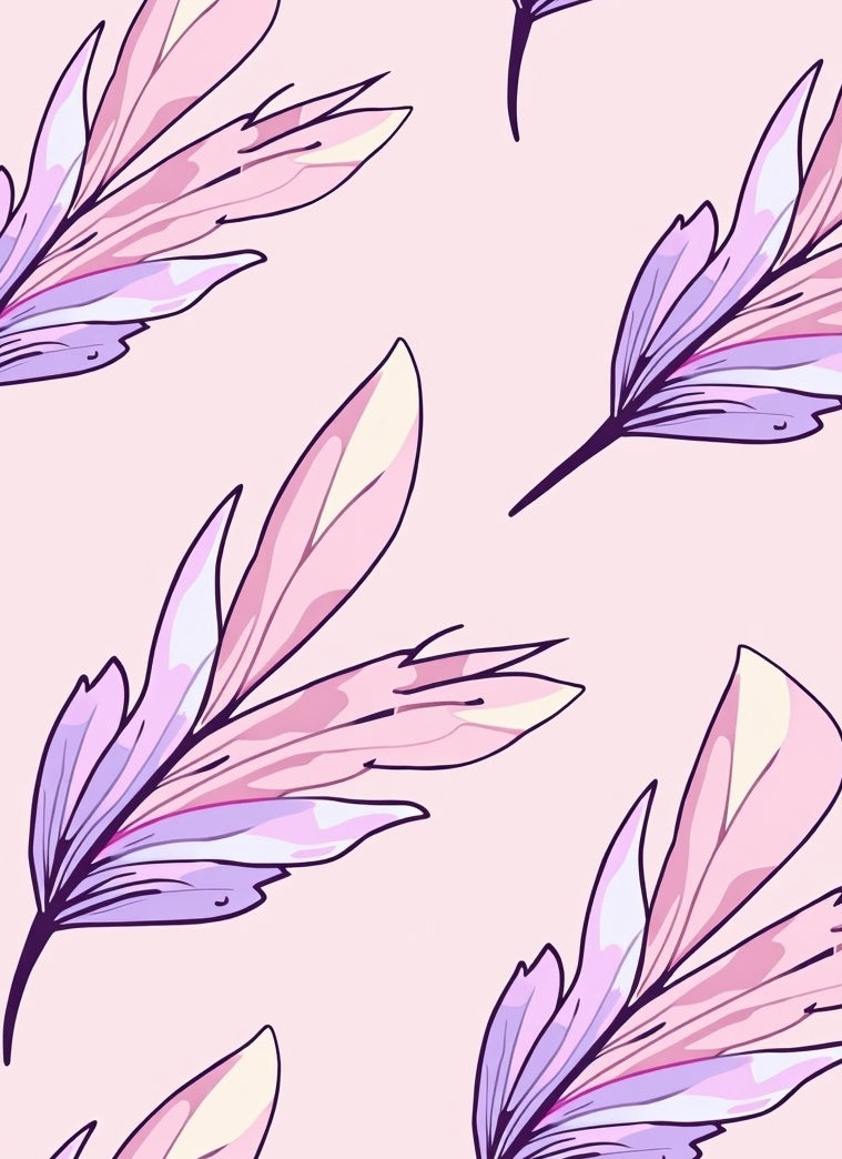 Soft Feather Pattern Pastel Design Rug