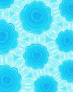 Bright Aqua Floral Bloom Rug