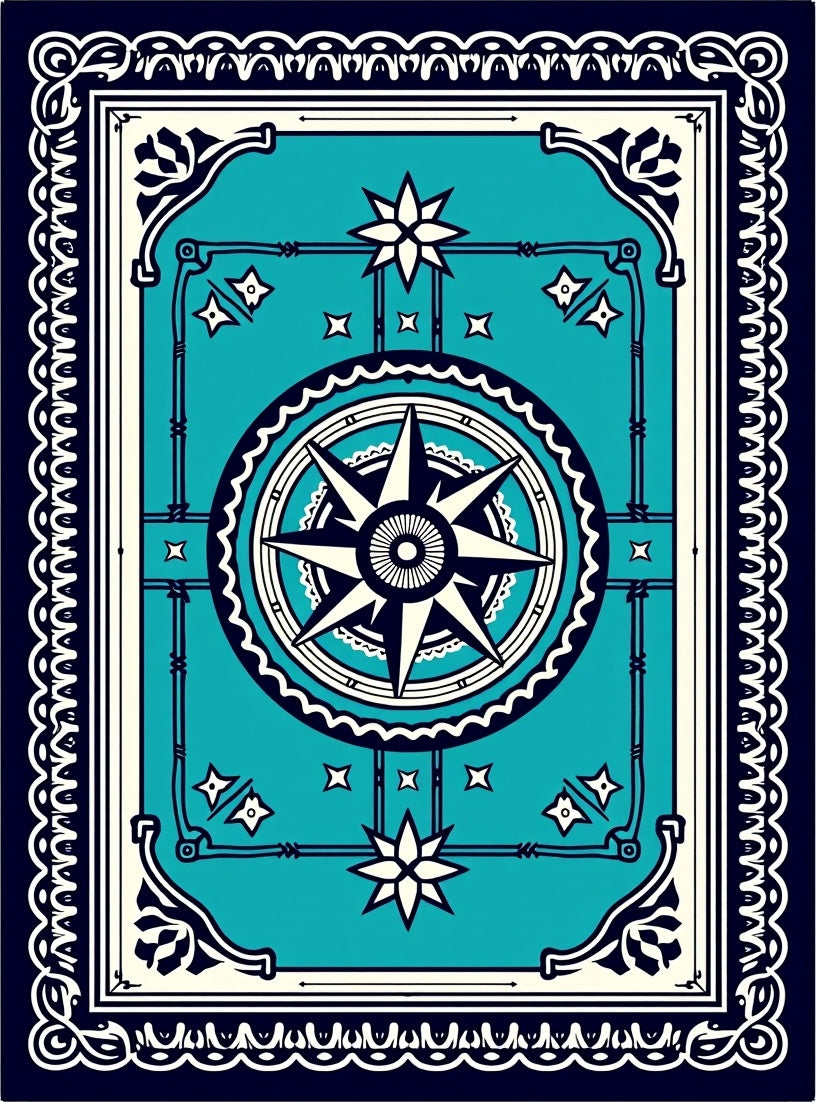 Nautical Compass Rose Graphic Design Rug