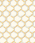 Golden Honeycomb Geometric Pattern Rug
