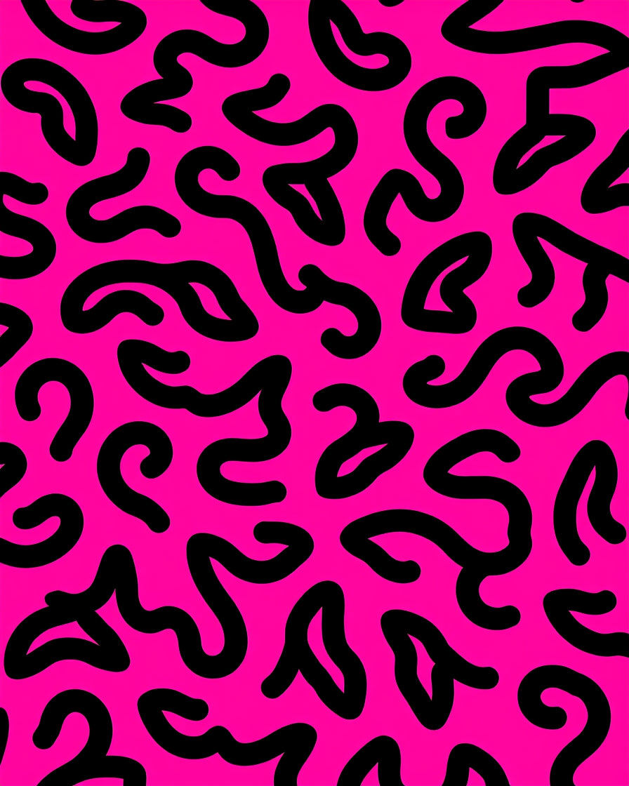 Bold Pink Abstract Swirls Rug