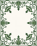 Art Nouveau Green Floral Swirls Rug