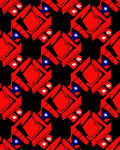 Bold Red Abstract Geometric Design Rug