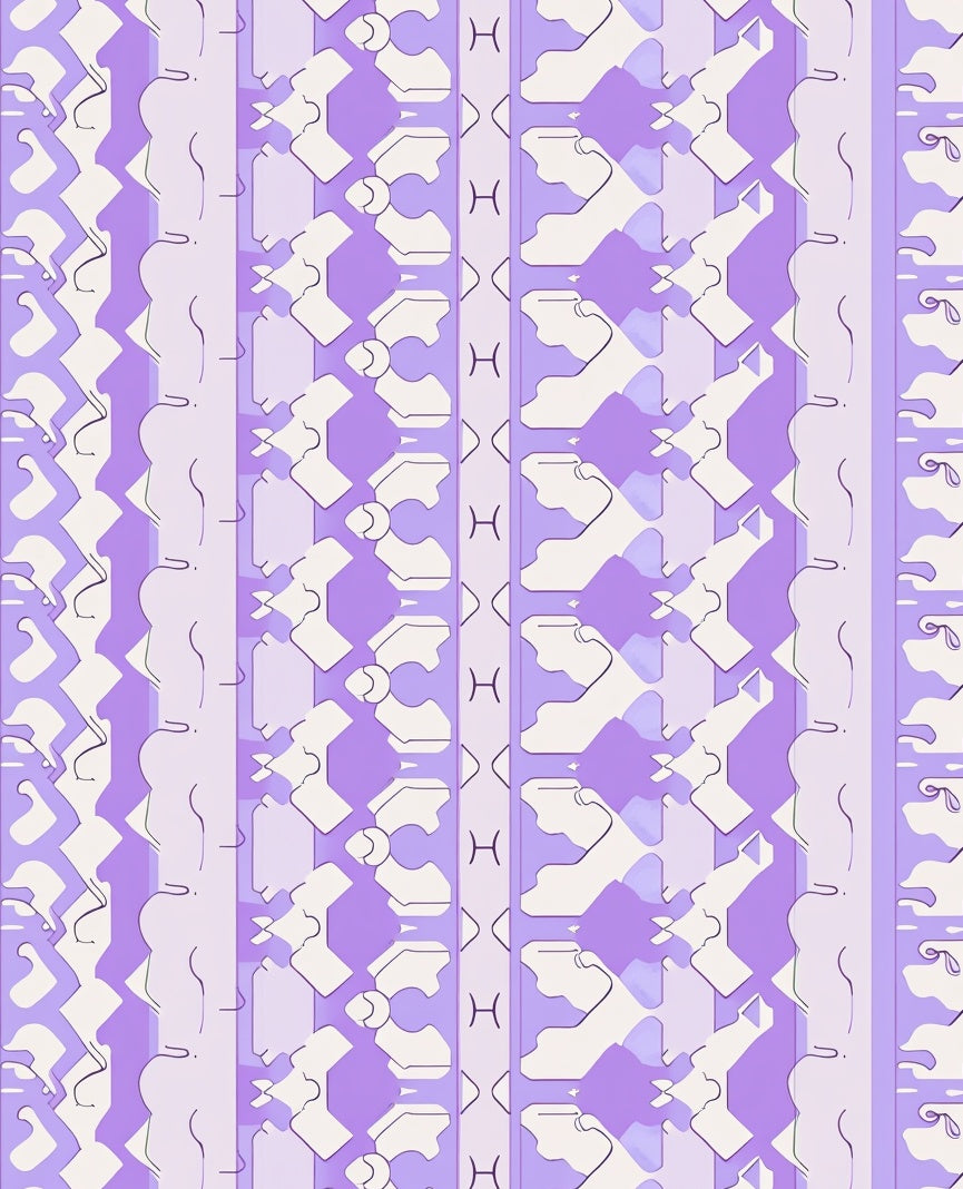 Purple White Geometric Abstract Stripes Rug