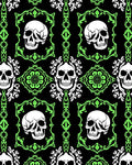 Gothic Skull Neon Damask Rug