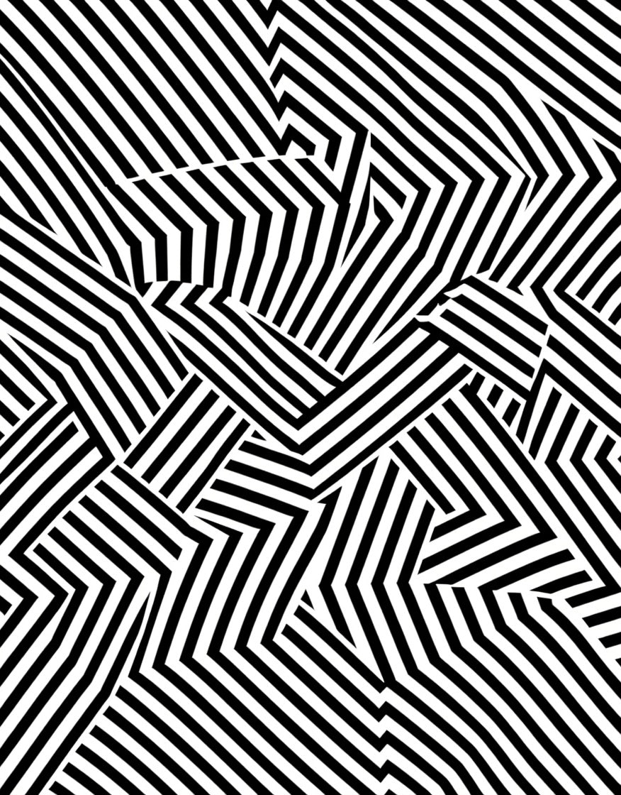 Bold Black White Geometric Pattern Rug