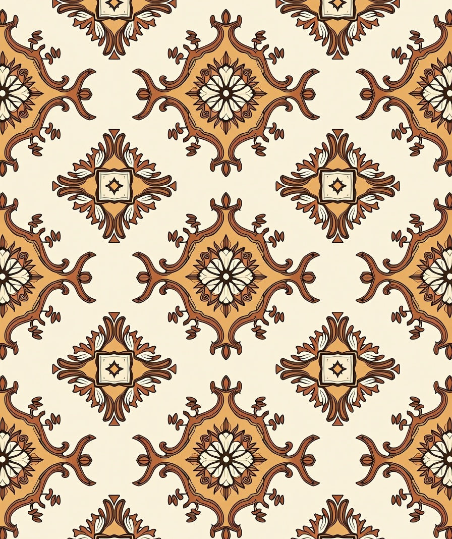 Traditional Floral Scrollwork Pattern Rug