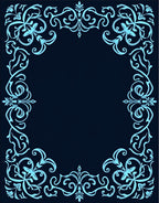 Elegant Swirls Floral Border Design Rug