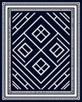 Geometric Patterned Navy White Rug
