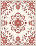Ornate Floral Patterned Scrollwork Rug