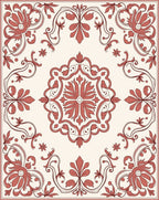 Ornate Floral Patterned Scrollwork Rug