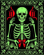 Bright Neon Skeleton Red Gift Ribbon Rug