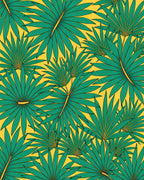 Tropical Green Leaf Print Rug