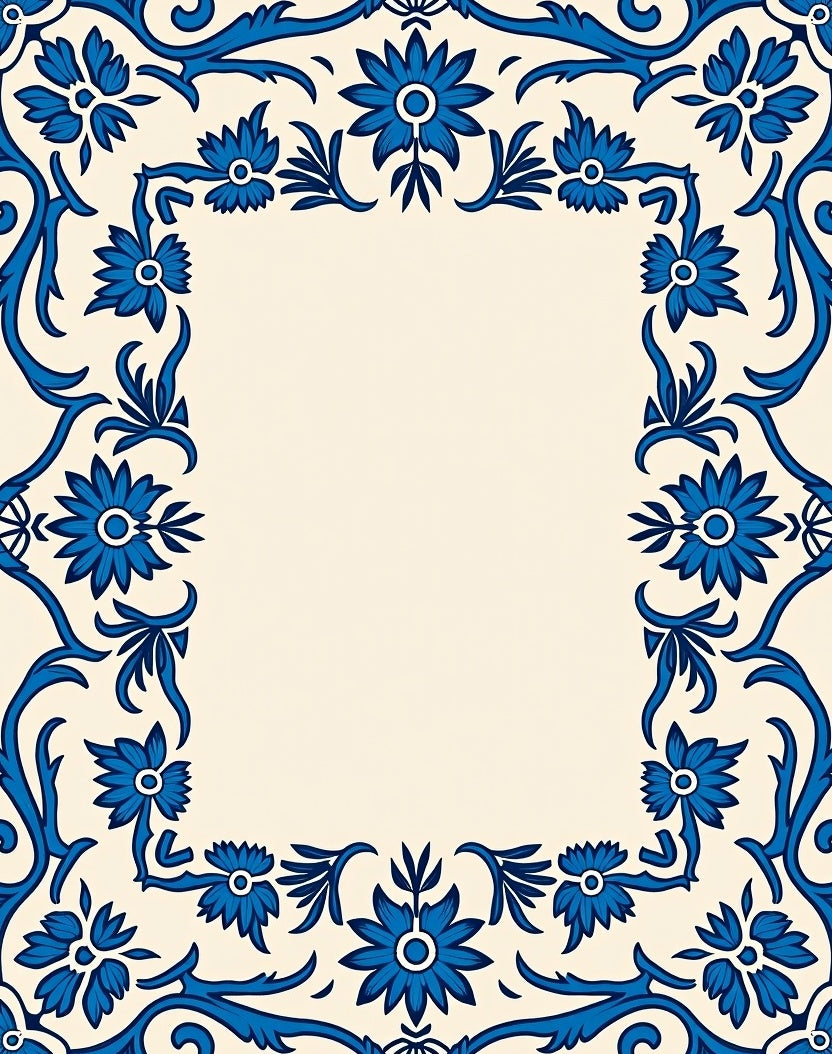 Classic Floral Scroll Pattern Rug