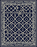 Ornate Lattice and Vine Geometric Design Rug