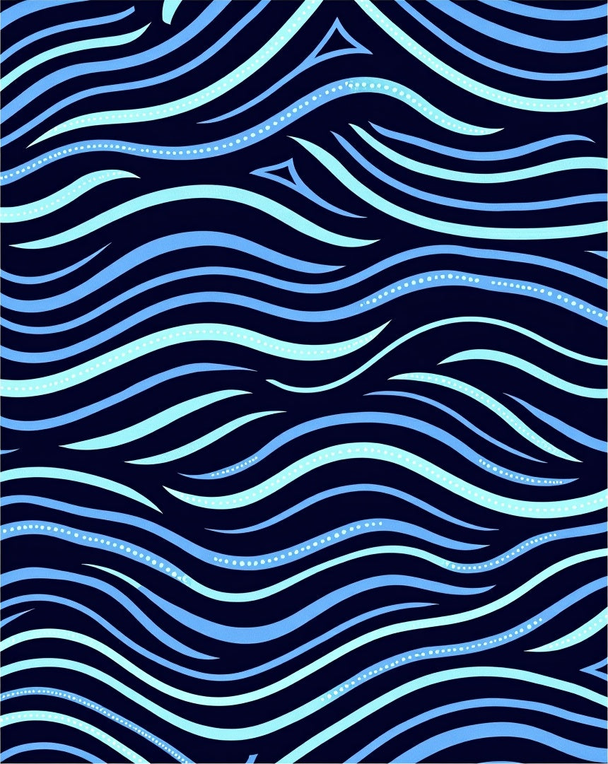 Ocean Wave Abstract Stripe Pattern Rug