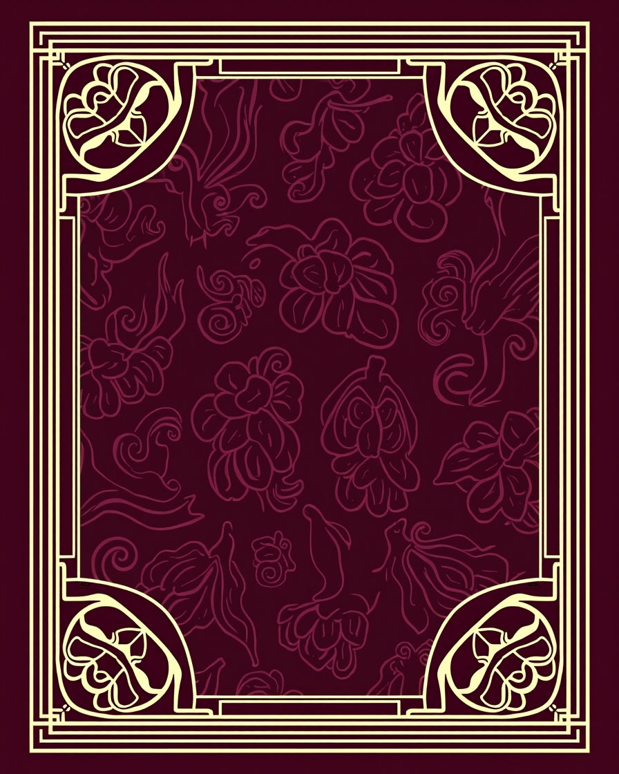 Art Nouveau Floral Border Design Rug