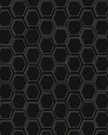 Dark Gray Hexagonal Geometric Design Rug