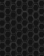 Dark Gray Hexagonal Geometric Design Rug