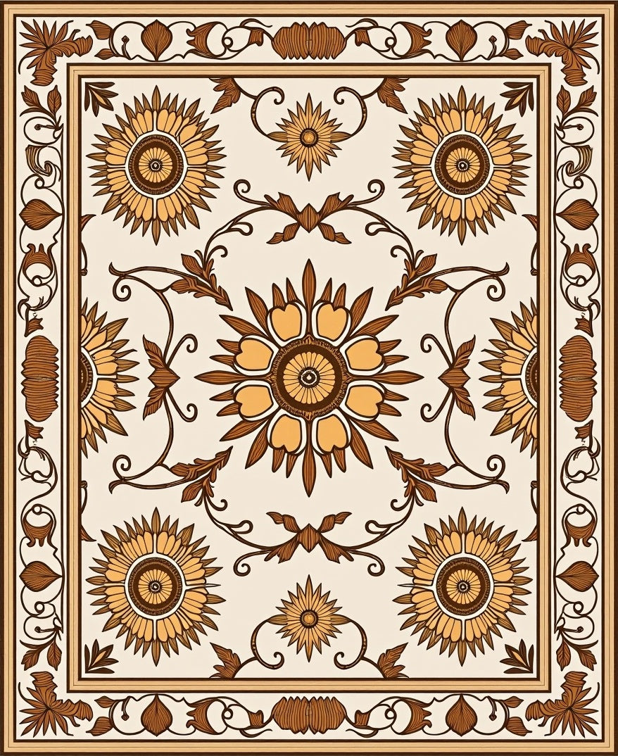 Floral Medallion Pattern Rug