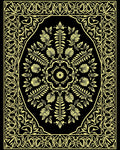 Ornate Botanical Medallion Pattern Rug