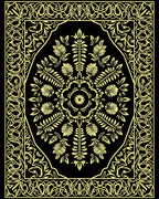Ornate Botanical Medallion Pattern Rug
