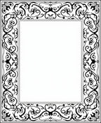 Classic Black Scroll Vine Design Rug