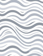 Curved Gentle Gray Stripe Pattern Rug