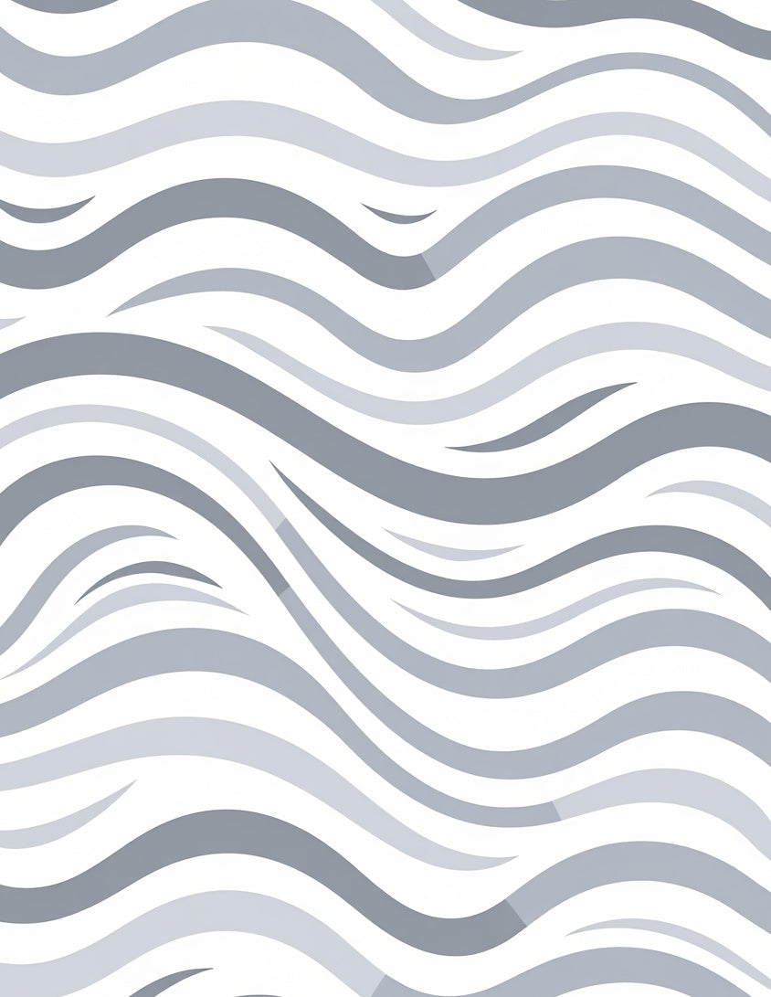 Curved Gentle Gray Stripe Pattern Rug