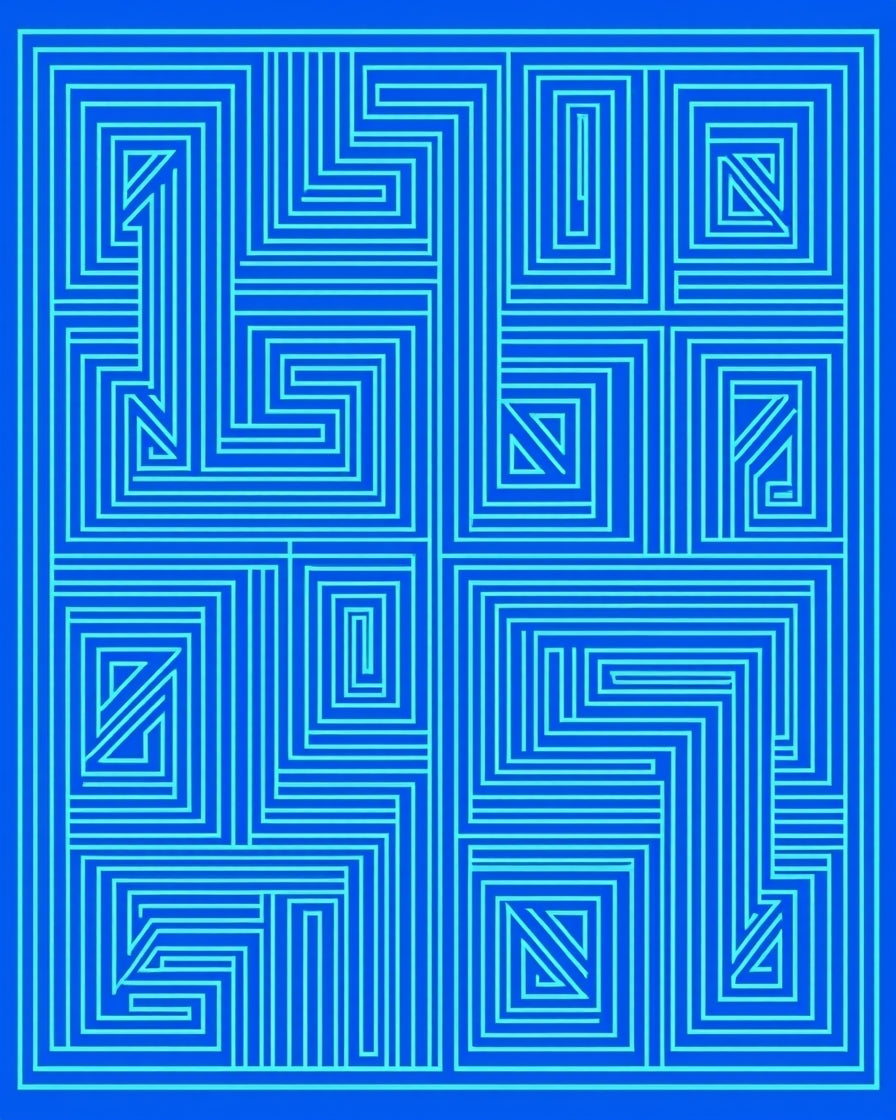 Geometric Maze Pattern Rug