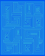 Geometric Maze Pattern Rug