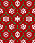 Crimson White Snowflake Foliage Repeat Rug