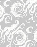 Gray Swirl Floral Sketch Rug
