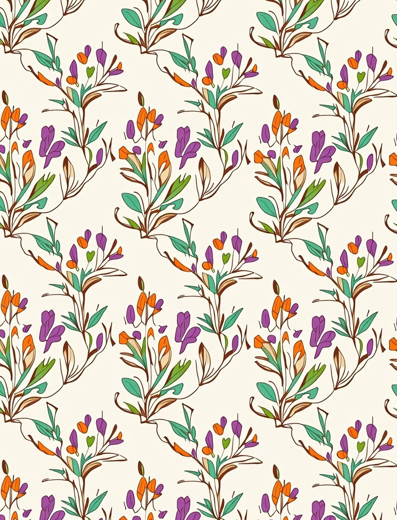 Botanical Branches Pattern Design Rug
