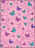 Pink Butterfly Swirl Pattern Rug