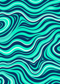 Aqua Swirl Abstract Pattern Rug
