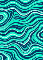 Aqua Swirl Abstract Pattern Rug