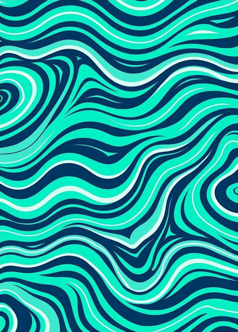 Aqua Swirl Abstract Pattern Rug
