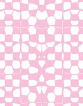 Pink White Irregular Checkered Pattern Rug