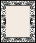 Ornate Floral Black Border Design Rug
