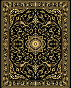 Ornate Floral Scrollwork Pattern Rug