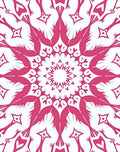 Radiant Pink Bird Mandala Pattern Rug